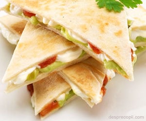 Quesadilla cu branza topita