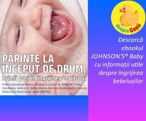 JOHNSON'S<sup>®</sup> Baby lanseaza ebookul Parinte la inceput de drum. Primii pasi in ingrijirea copilului