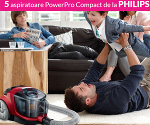 Castiga unul din cele cinci aspiratoare Philips si alte premii!