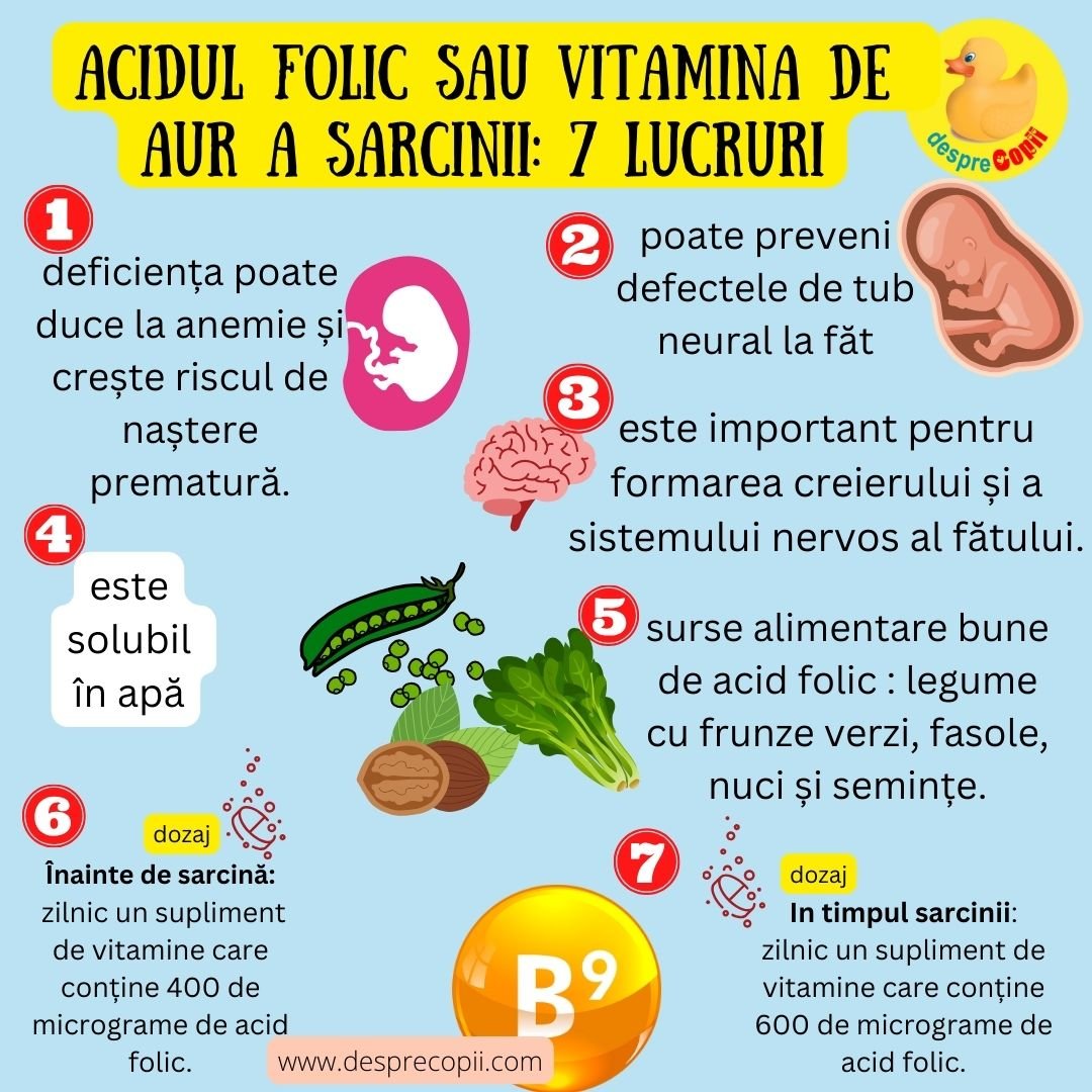 acid folic vitamine sarcina
