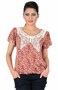 Bluza colorata cu broderie fluture