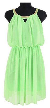 Rochie scurta din voal verde