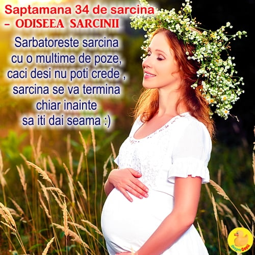 Cat de mare este burta in Saptamana 34 de sarcina -  creierul bebelusului este complet dezvoltat (VIDEO)