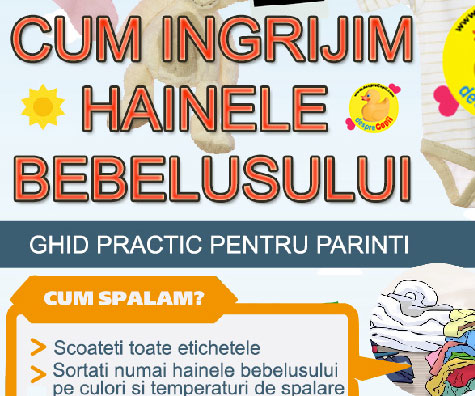 INFOGRAFIC -  Cum ingrijim hainele celor mici