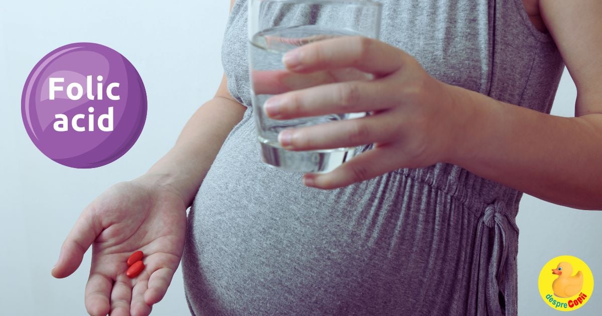 Acidul folic in sarcina - Importanta vitaminei B pentru dezvoltarea bebelusului din burtica - surse si dozare recomandata width=