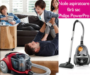 Curatenie perfecta cu aspiratoarele fara sac Philips PowerPro!