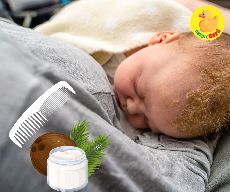 Cum tratam crusta de lapte a bebelusului cu ulei de cocos - un remediu bland si natural
