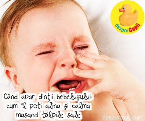 Cand apar dintii bebelusului: cum poti alina durerea masand talpile sale cu ajutor reflexologiei