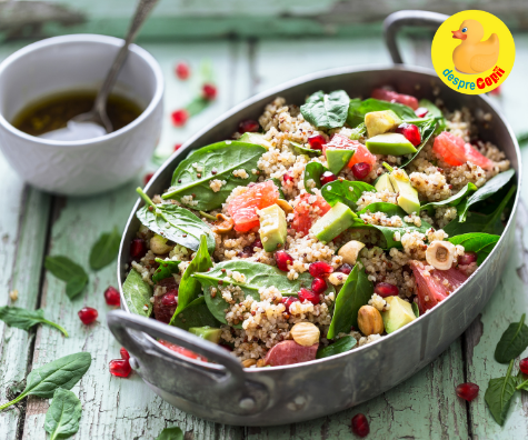 Salata de quinoa, feta si rodii