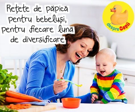 Rețete de păpică pentru bebeluși, pentru fiecare lună de diversificare