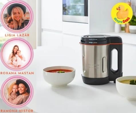 Inspiratie din bucatariile a 3 mamici, pentru tine si familia ta: Supe creme delicioase, gata in doar 19 minute, cu ajutorul unui soup maker