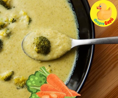 Supa crema de broccoli cu morcovi - reteta pentru bebelusi