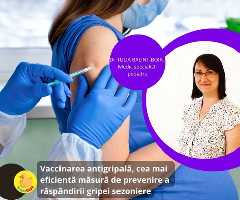 Vaccinarea antigripala, cea mai eficienta masura de prevenire a raspandirii gripei sezoniere - sfatul medicului pediatru