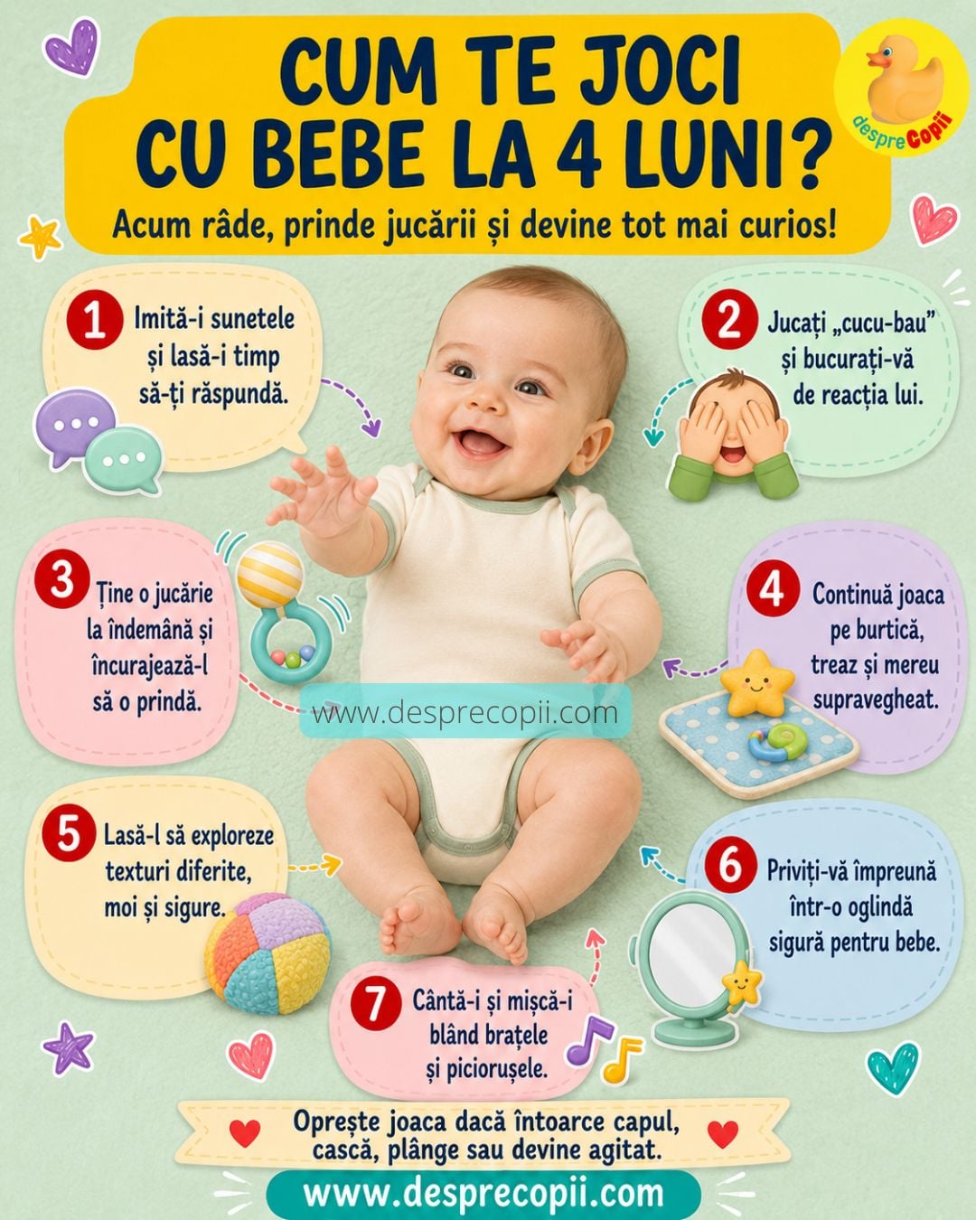 bebe 4 luni activitati de joaca