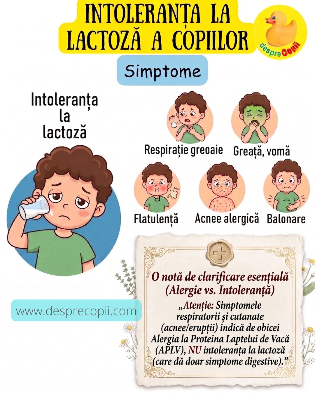 intoleranta lactoza copil
