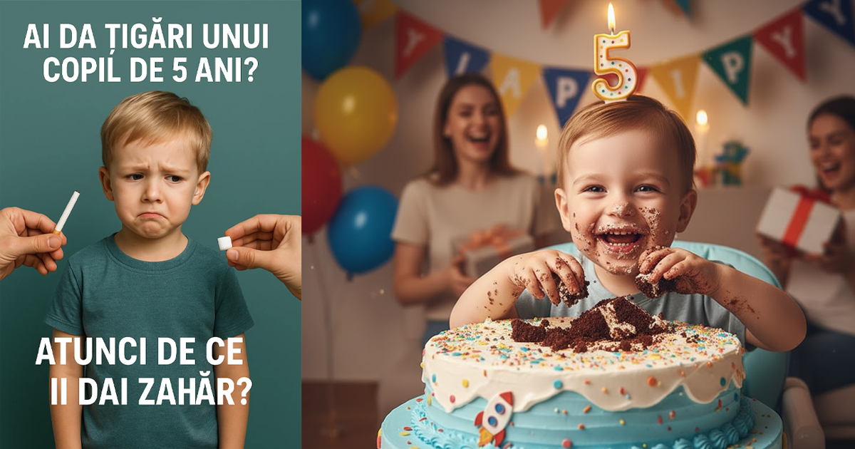 Ai da țigări unui copil de 5 ani? Atunci de ce îi dai zahăr?