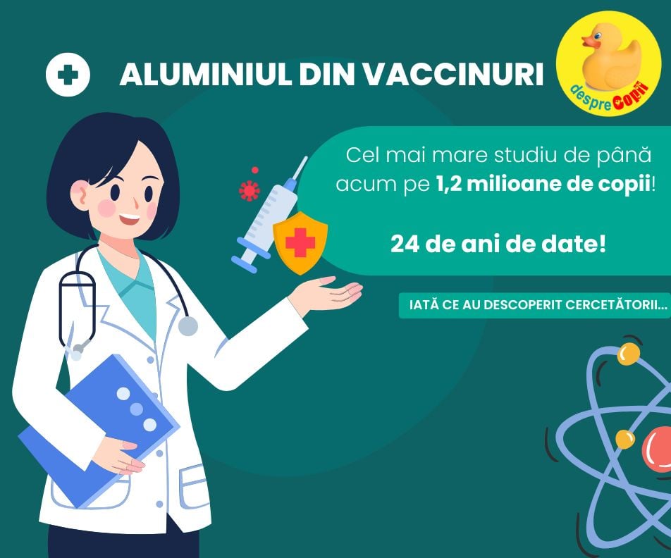 Aluminiul din vaccinuri: Cel mai mare studiu de pana acum pe 1,2 milioane de copii, ofera parintilor raspunsuri clare si sigure