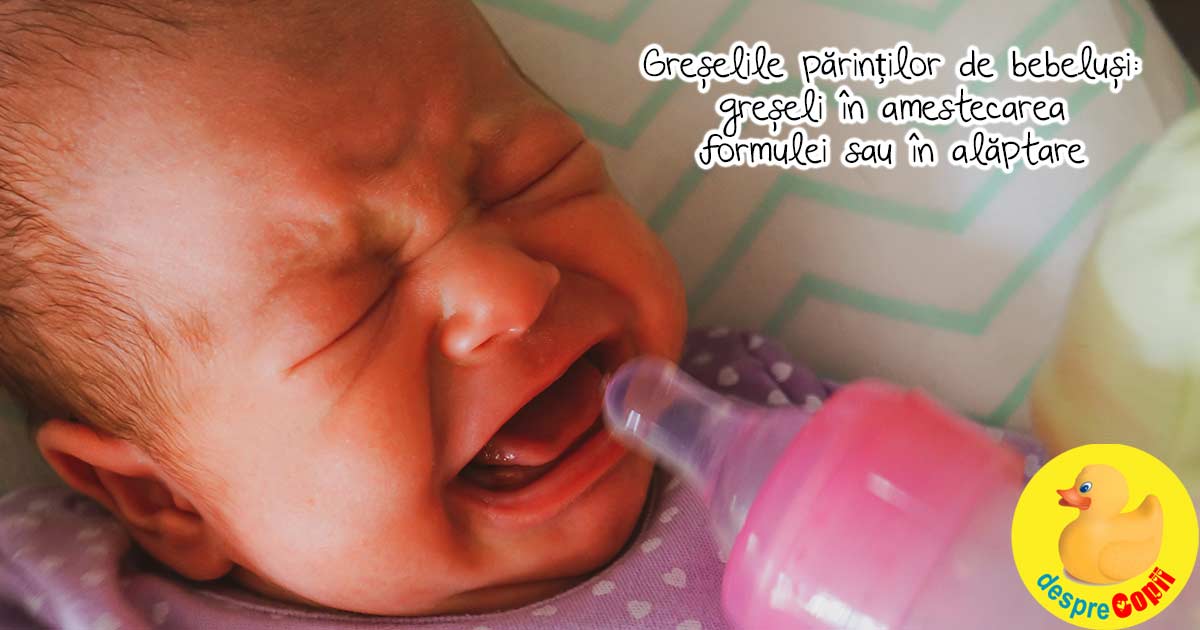Greselile mamicilor de bebelusi: prepararea incorecta a laptelui formula si modul gresit in care bebe e atasat la san