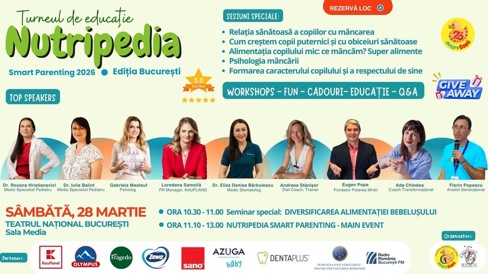 Nutripedia 2026 da startul la Bucuresti cu sala plina: parintii pun sanatatea copiilor pe primul loc