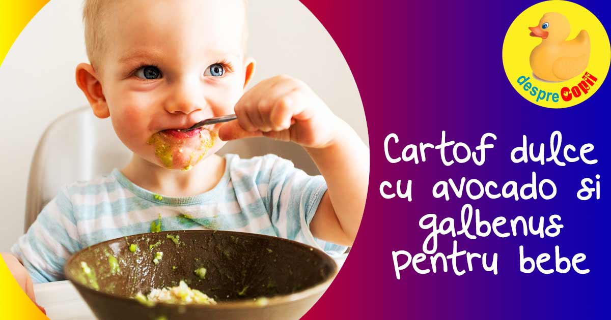 Cartof dulce cu avocado si galbenus - reteta pentru bebelusi