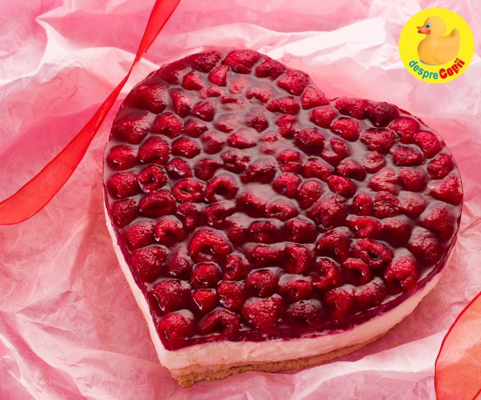 Cheesecake cu ciocolata si zmeura, un desert romantic, perfect pentru indrăgostiti