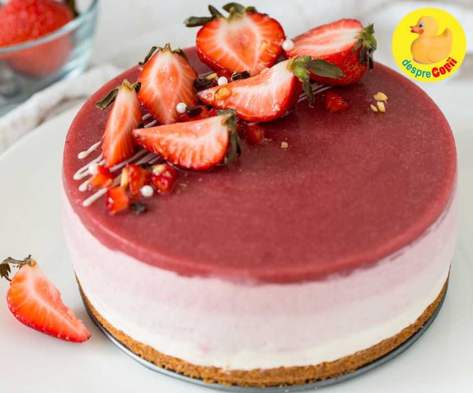 Cheesecake de capsuni fara coacere: desertul perfect