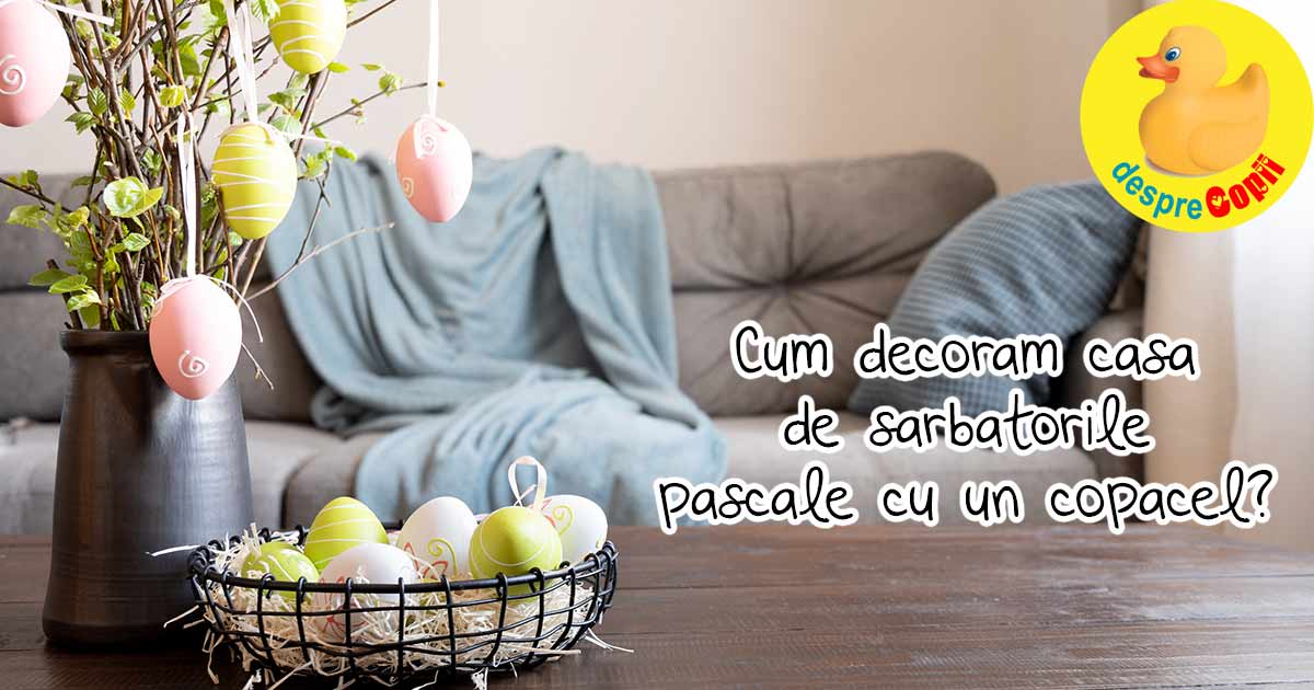 Copacel decorat de Paste - design pentru sarbatori