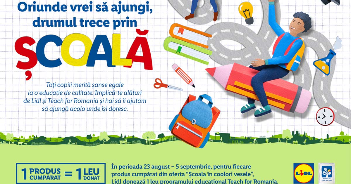Cu ajutorul clientilor sai, Lidl Romania continua sa investeasca in educatie