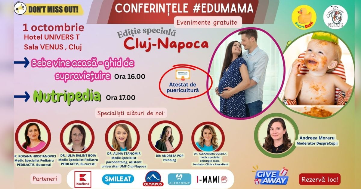 EduMama Cluj 2025: Ghid de supravietuire cu bebe in primele saptamani & Nutripedia