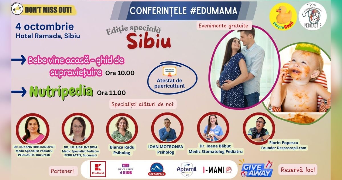EduMama Sibiu 2025: Ghid de supravietuire cu bebe in primele saptamani & Nutripedia