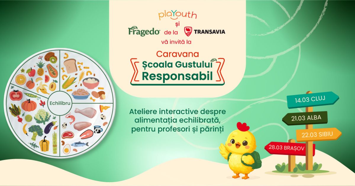 TRANSAVIA si Asociatia PlaYouth dau startul caravanei Scoala Gustului Responsabil: un program care aduce impreuna profesori si parinti pentru comunitati mai sanatoase