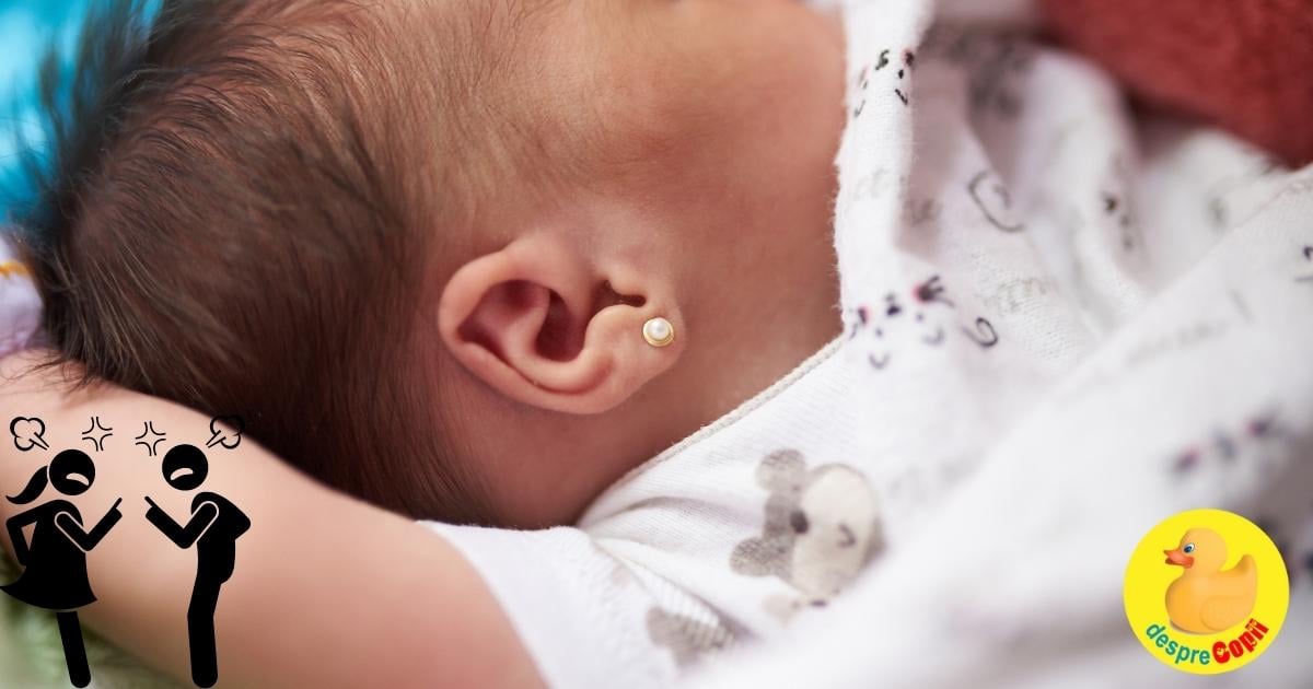 Motiv de cearta intre parinti: facem sau nu găuri de cercei in urechi fetitei?