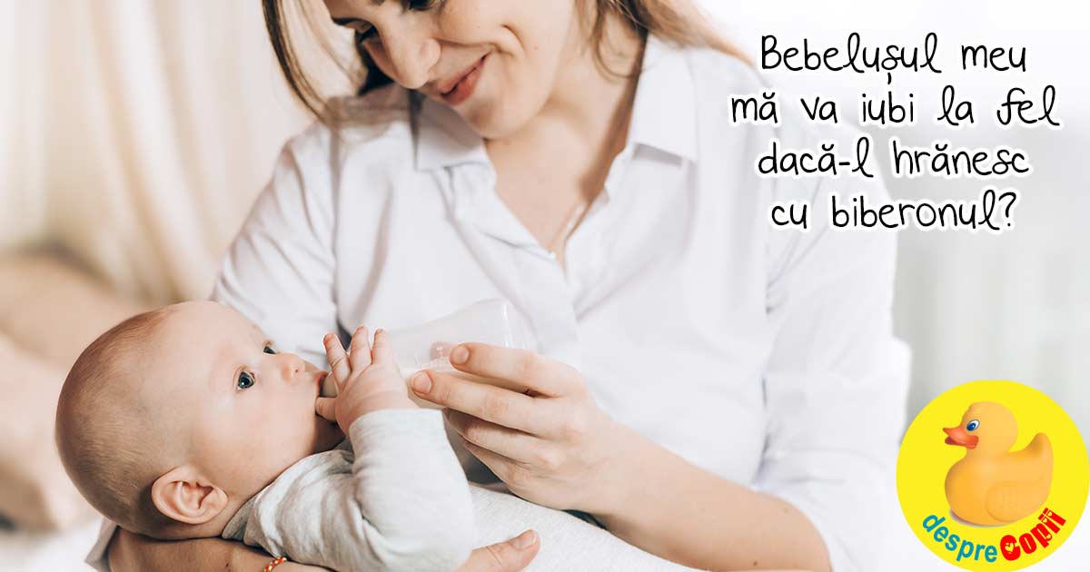 Iti hranesti bebelusului cu biberonul? Despre vina si frici. Iata cum sa creezi o legatura speciala cu bebelusul tau