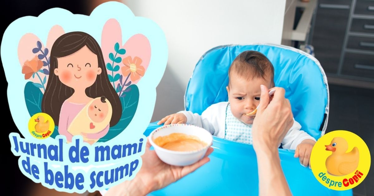 Bebe sta acum in scaunul de masa si putem lua masa cu totii - jurnal de mami de bebe scump