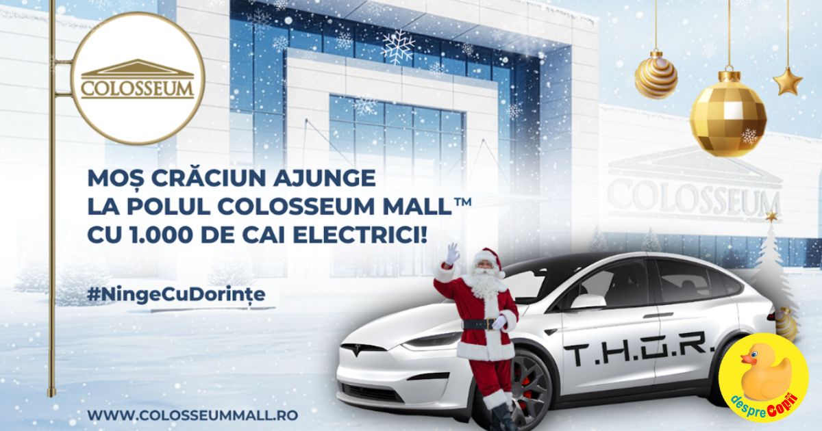 Mos Craciun soseste la Polul Colosseum Mall intr-un mod inedit: cu un convoi electric de „sanii” high-tech