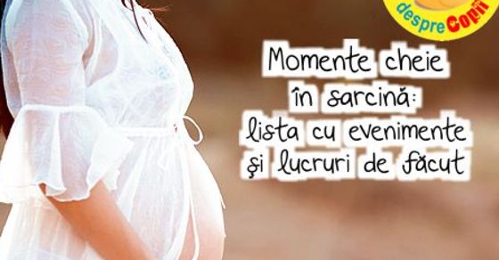 Momente cheie in sarcina: lista cu evenimente si lucruri de facut