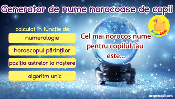 Generator de nume norocoase de copii