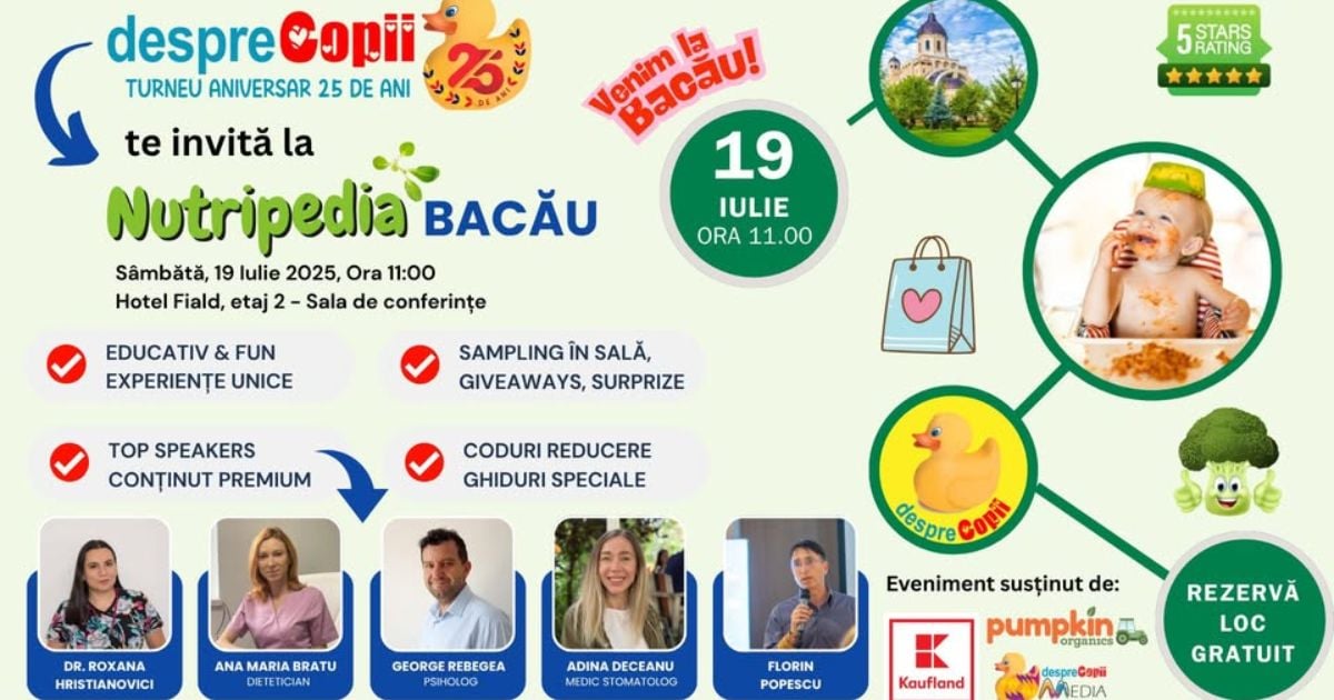 Conferinta Nutripedia de Primavara 2025 - BACAU: Parinti informati, copii sanatosi si un eveniment plin de energie pozitiva