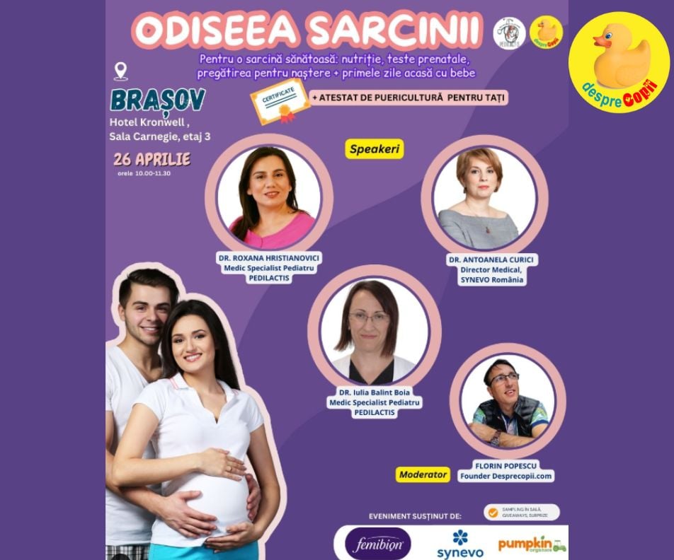 ODISEEA SARCINII. Educatie pentru o sarcina sanatoasa - eveniment pentru femeile insarcinate la Brasov
