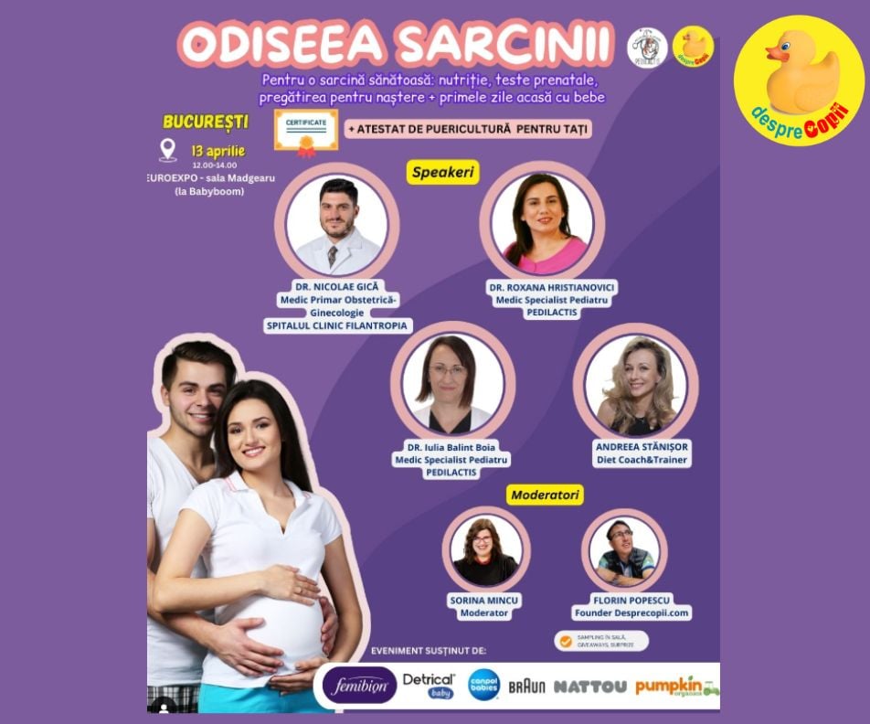 ODISEEA SARCINII. Educatie pentru o sarcina sanatoasa - eveniment pentru femeile insarcinate la Bucuresti