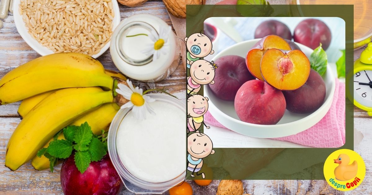 Piure de prune, banane si orez brun - reteta pentru bebelusi