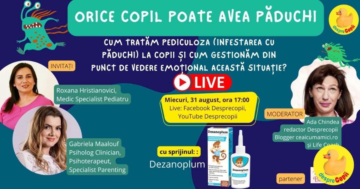 Cum tratam pediculoza la copii si cum gestionam din punct de vedere emotional aceasta situatie? Iata sfaturile specialistilor!