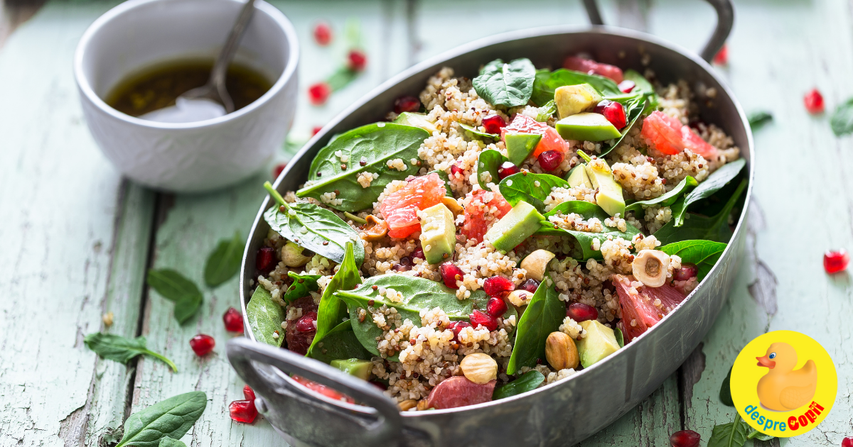 Salata de quinoa, feta si rodii