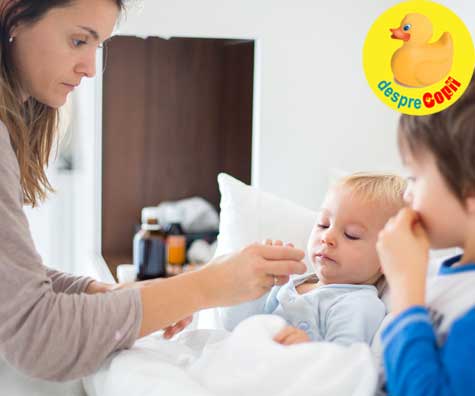 Simptome de raceala si gripa la copii si bebelusi - Infografic si Test