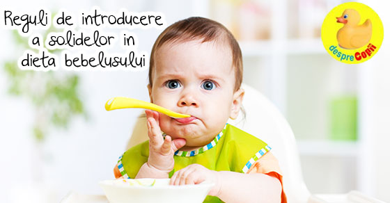 Reguli de introducere a alimentelor in diversificarea alimentatiei bebelusului