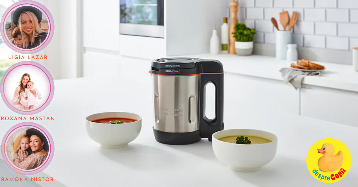 Inspiratie din bucatariile a 3 mamici, pentru tine si familia ta: Supe creme delicioase, gata in doar 19 minute, cu ajutorul unui soup maker