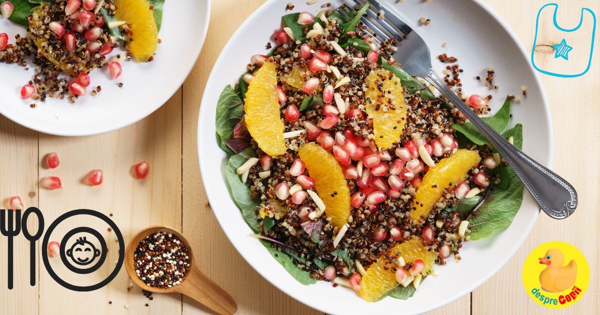 Salata calda de quinoa - reteta pentru copilasi