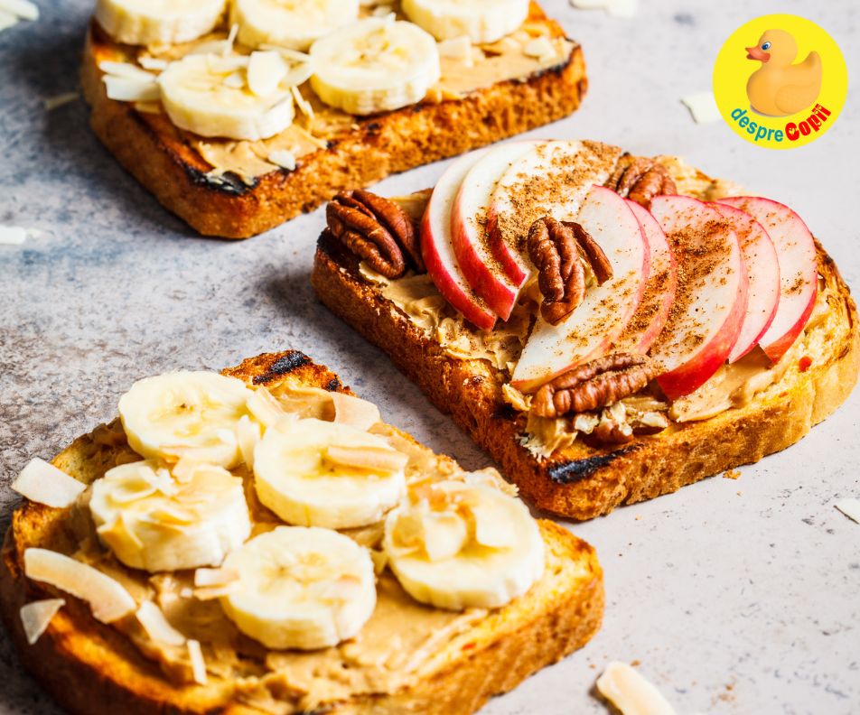 Sandwich cu unt de arahide si fructe: rapid si super delicios pentru pachetel