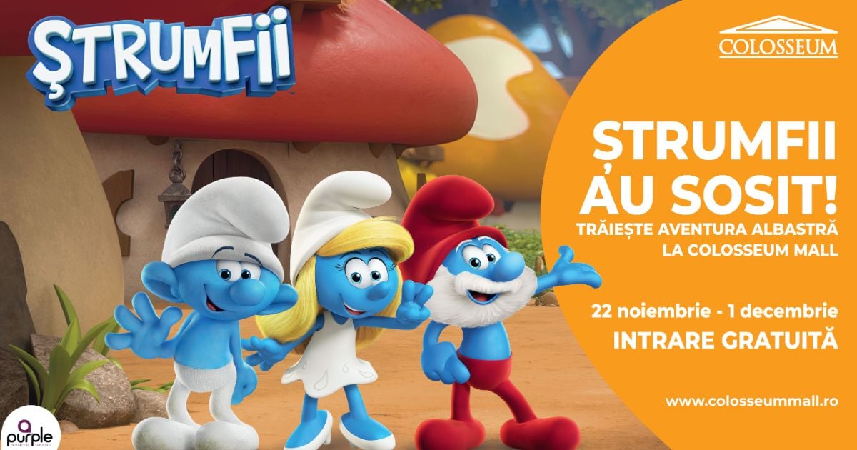 Colosseum Mall deschide portile aventurii albastre pentru copii si aduce in Capitala universul fermecat al Strumfilor
