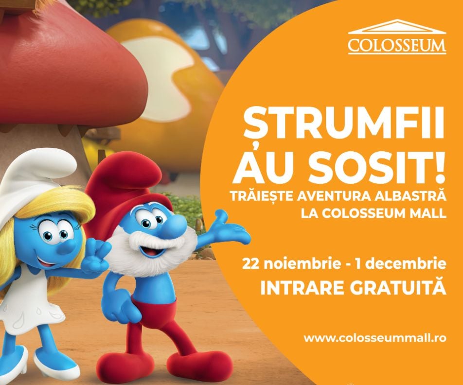 Colosseum Mall deschide portile aventurii albastre pentru copii si aduce in Capitala universul fermecat al Strumfilor